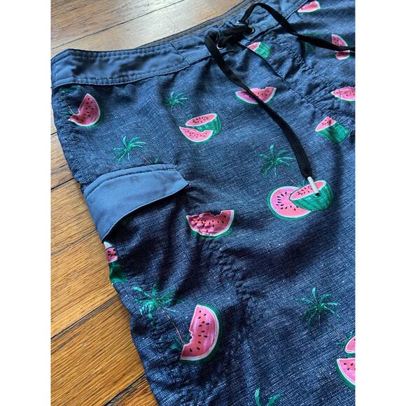 RIPCURL Blue/Gray Tropical Watermelon Boardshorts sz 33 - Picture 3 of 11